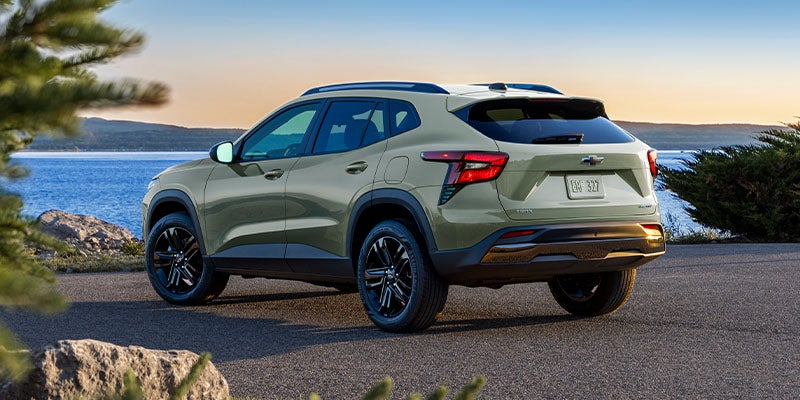 green Chevrolet Trax back view